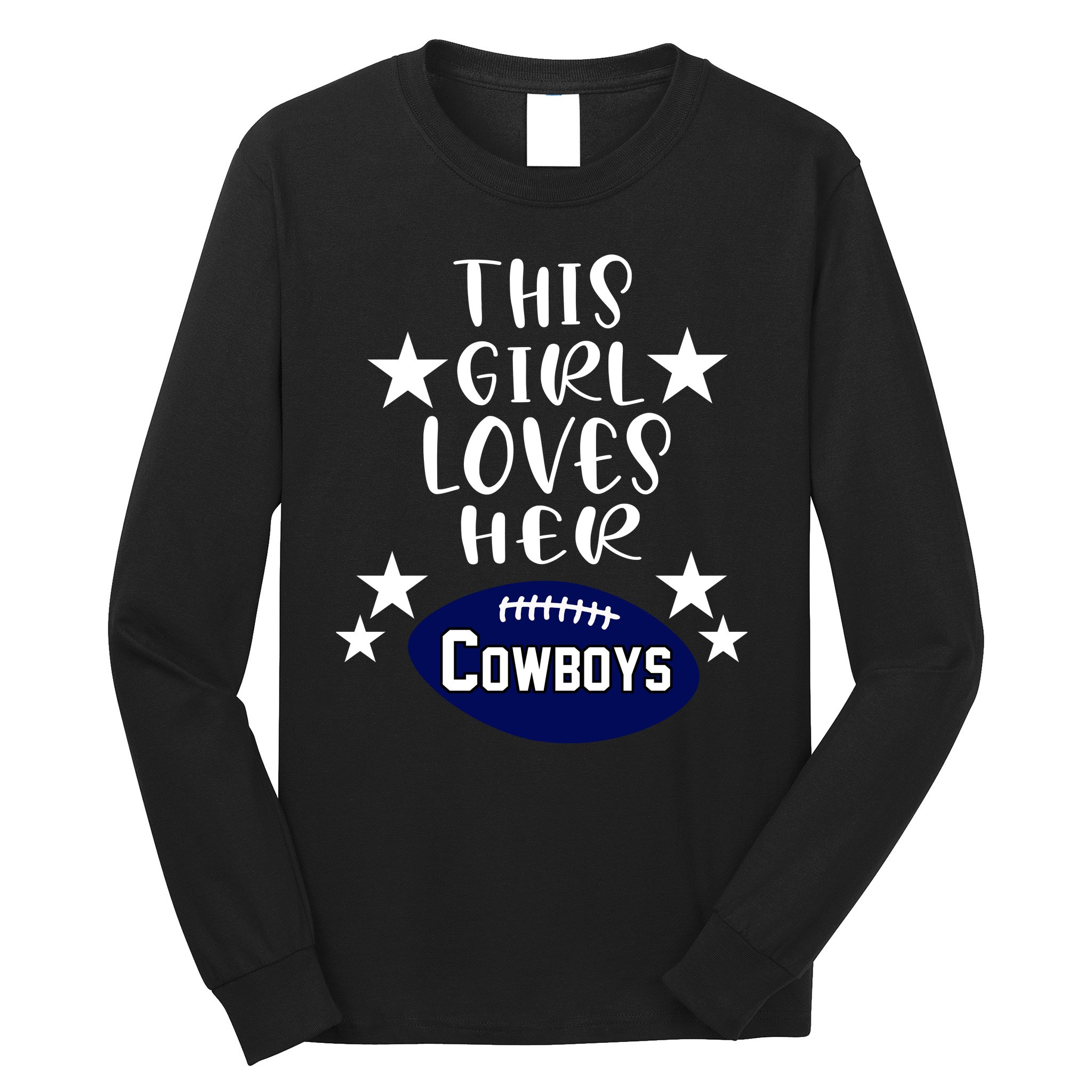 This Girl Loves Her Dallas Football Fans Kids Long Sleeve Shirt