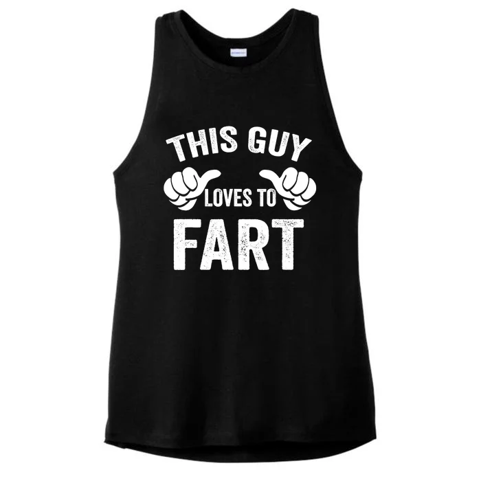 This Guy Loves To Fart Ladies Tri-Blend Wicking Tank