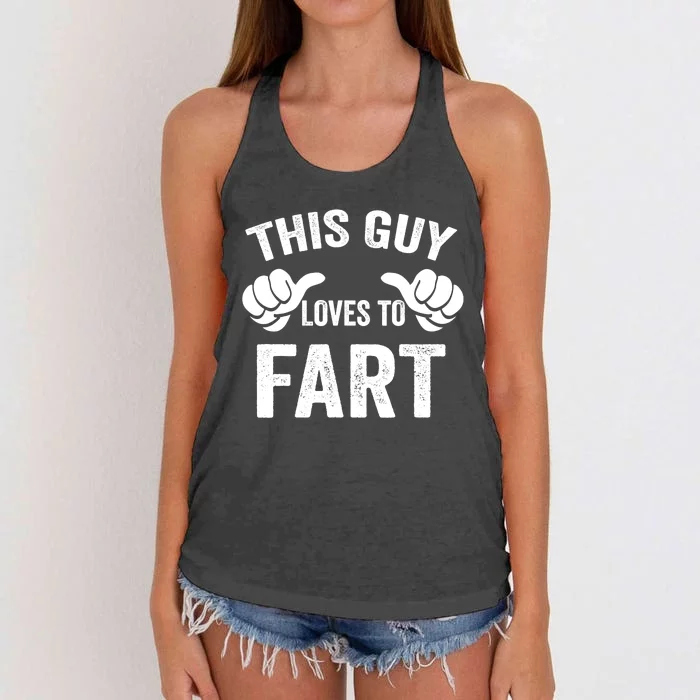 This Guy Loves To Fart Women's Knotted Racerback Tank