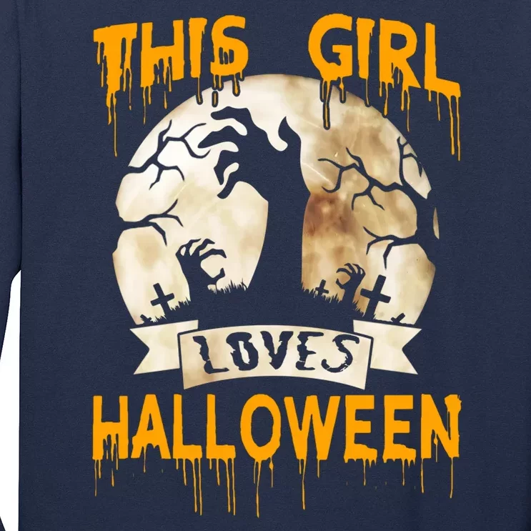 This Girl Loves Halloween Funny Costume Long Sleeve Shirt