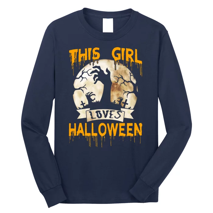 This Girl Loves Halloween Funny Costume Long Sleeve Shirt