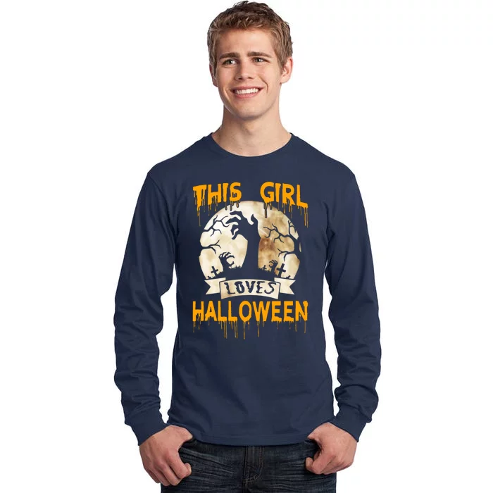 This Girl Loves Halloween Funny Costume Tall Long Sleeve T-Shirt