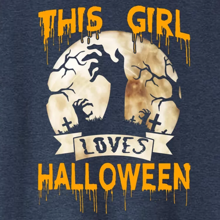 This Girl Loves Halloween Funny Costume Women's Crop Top Tee