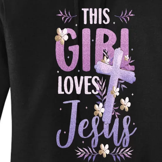 This Girl Loves Jesus Cute Christian Girl Jesus Women's Pullover Hoodie