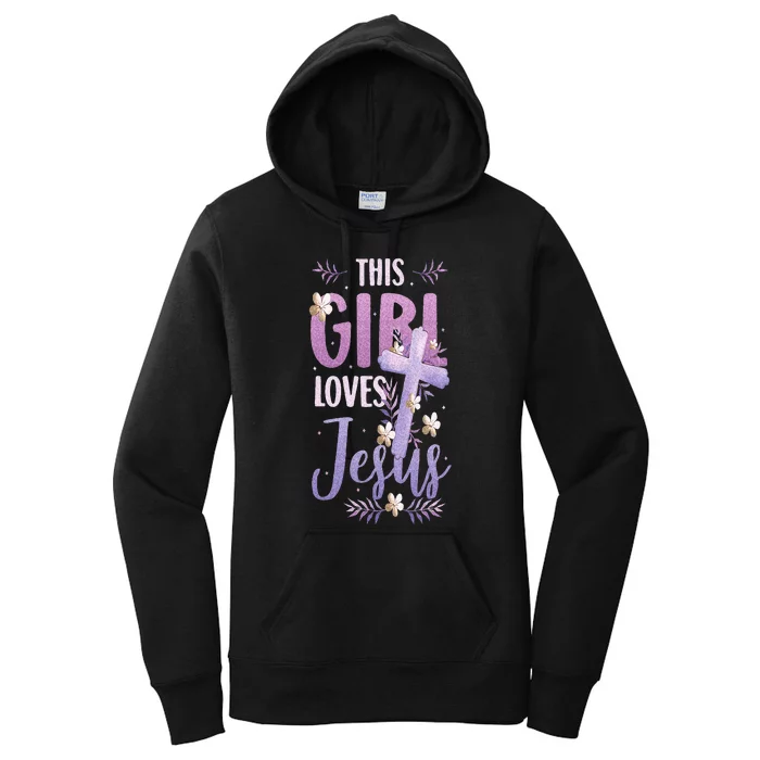 This Girl Loves Jesus Cute Christian Girl Jesus Women's Pullover Hoodie