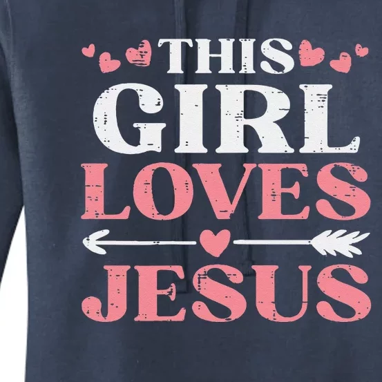 This Girl Loves Jesus Christ God Faith Christian Girls Women's Pullover Hoodie