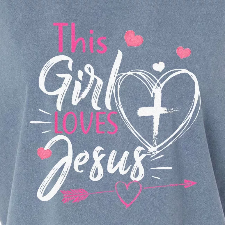 This Girl Loves Jesus Christian Faith Garment-Dyed Women's Muscle Tee