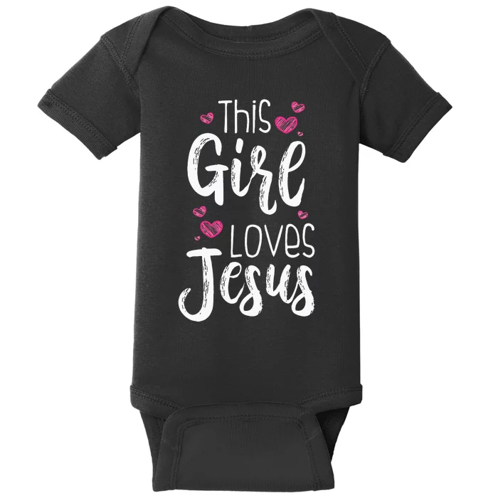 This Girl Loves Jesus Gift For Christian Teen Cool Women Baby Bodysuit