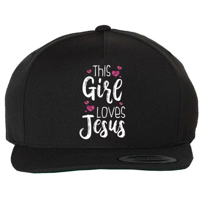 This Girl Loves Jesus Gift For Christian Teen Cool Women Wool Snapback Cap