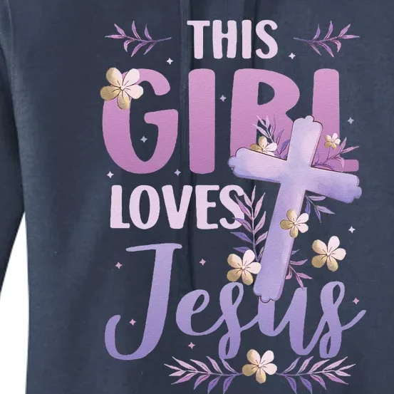 This Girl Loves Jesus Cute Christian Girl Jesus Women's Pullover Hoodie