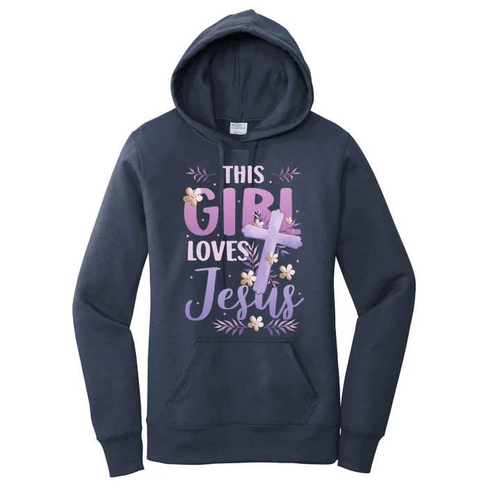 This Girl Loves Jesus Cute Christian Girl Jesus Women's Pullover Hoodie