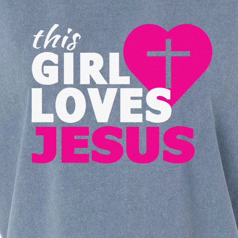 This Girl Loves Jesus Faith Based Christian Garment-Dyed Women's Muscle Tee