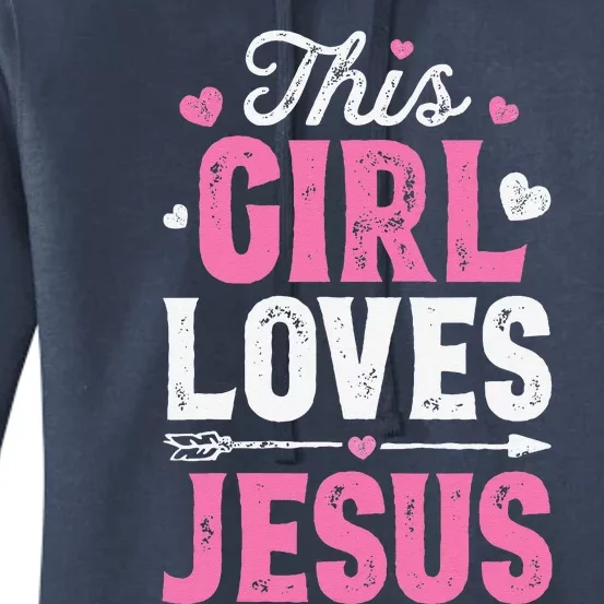 This Girl Loves Jesus Funny Christian Faith Religious Women's Pullover Hoodie