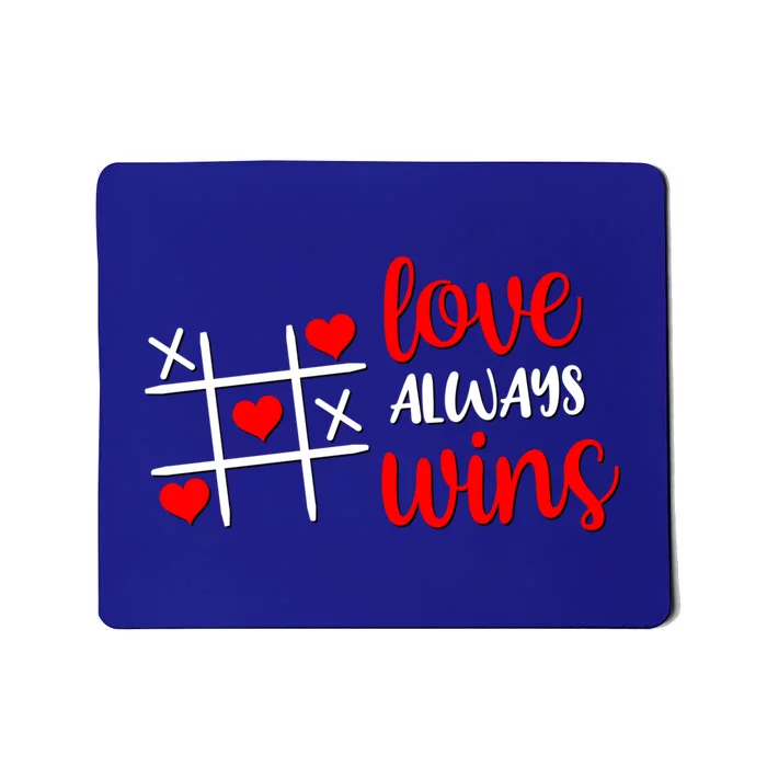 Tictactoe Game Love Always Wins Cute Red Hearts Valentines Gift Mousepad