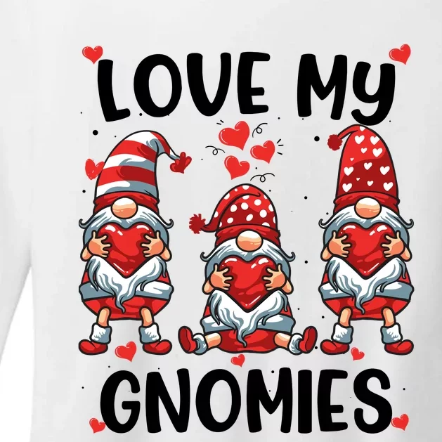 Three Gnome Love Valentines Day Love My Gnomies Mom Womens CVC Long Sleeve Shirt