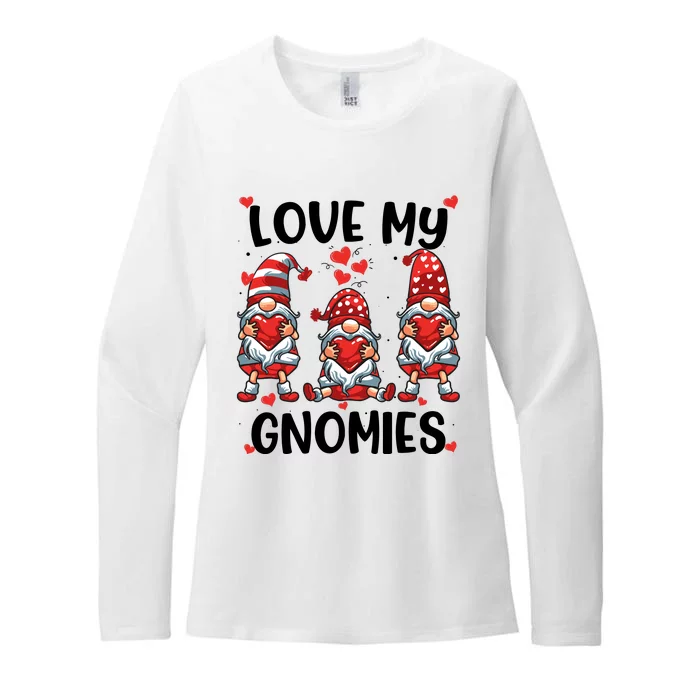 Three Gnome Love Valentines Day Love My Gnomies Mom Womens CVC Long Sleeve Shirt