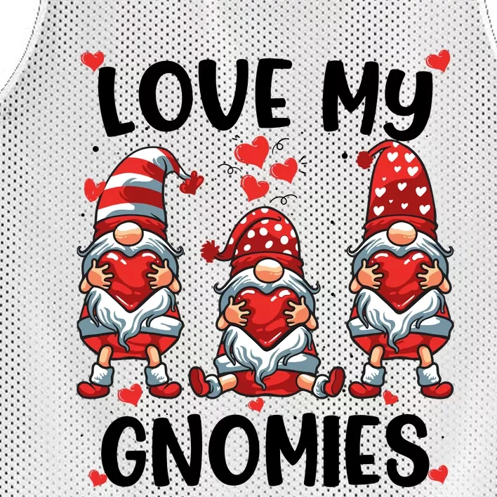 Three Gnome Love Valentines Day Love My Gnomies Mom Mesh Reversible Basketball Jersey Tank