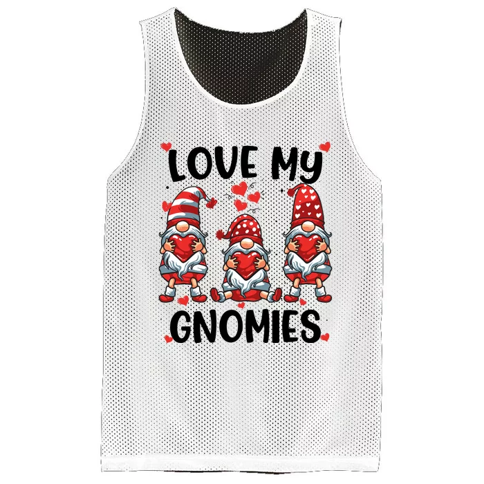 Three Gnome Love Valentines Day Love My Gnomies Mom Mesh Reversible Basketball Jersey Tank