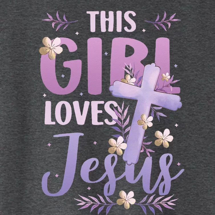 This Girl Loves Jesus Cute Christian Girl Jesus Women's Crop Top Tee