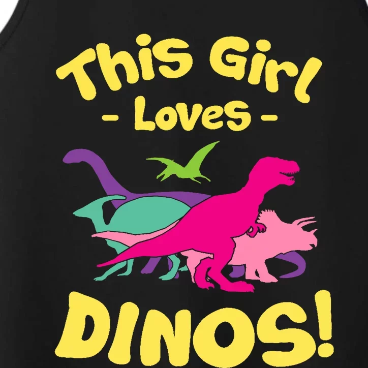 This Girl Loves Dinos - Funny Dinosaur Lover Gift Performance Tank