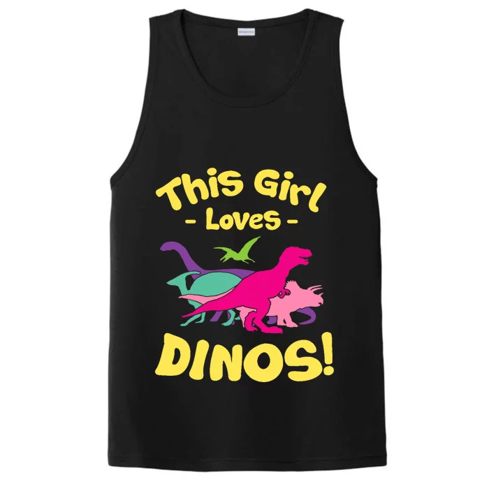 This Girl Loves Dinos - Funny Dinosaur Lover Gift Performance Tank