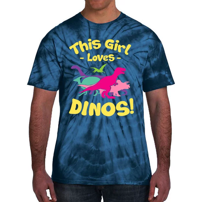 This Girl Loves Dinos - Funny Dinosaur Lover Gift Tie-Dye T-Shirt