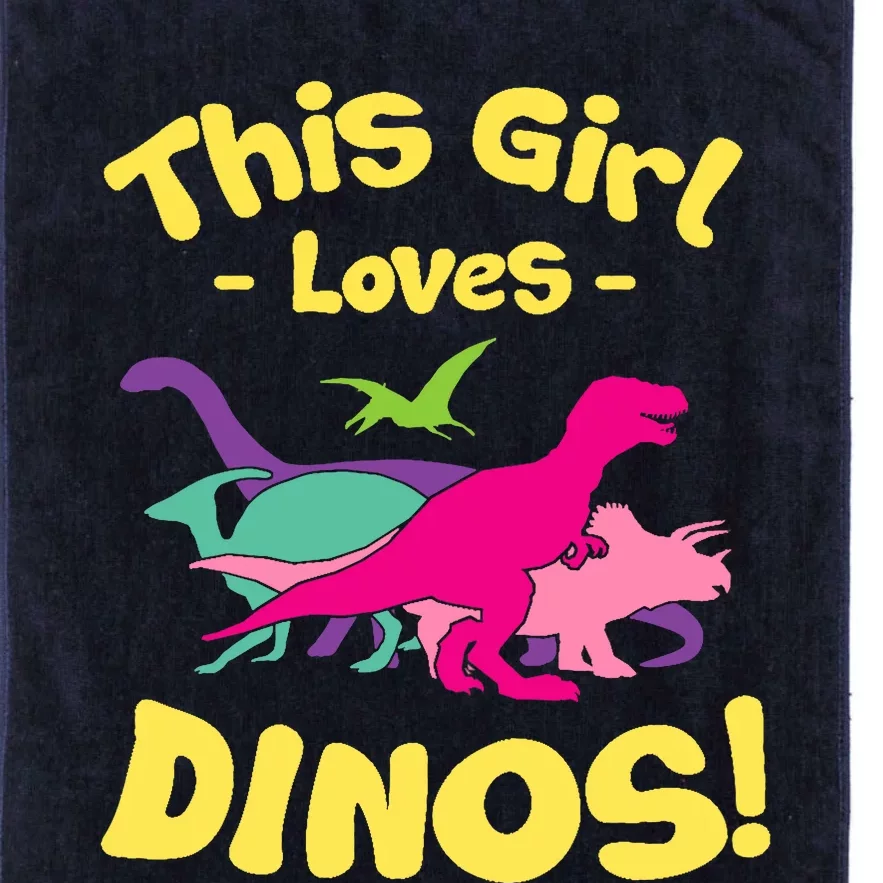 This Girl Loves Dinos - Funny Dinosaur Lover Gift Platinum Collection Golf Towel