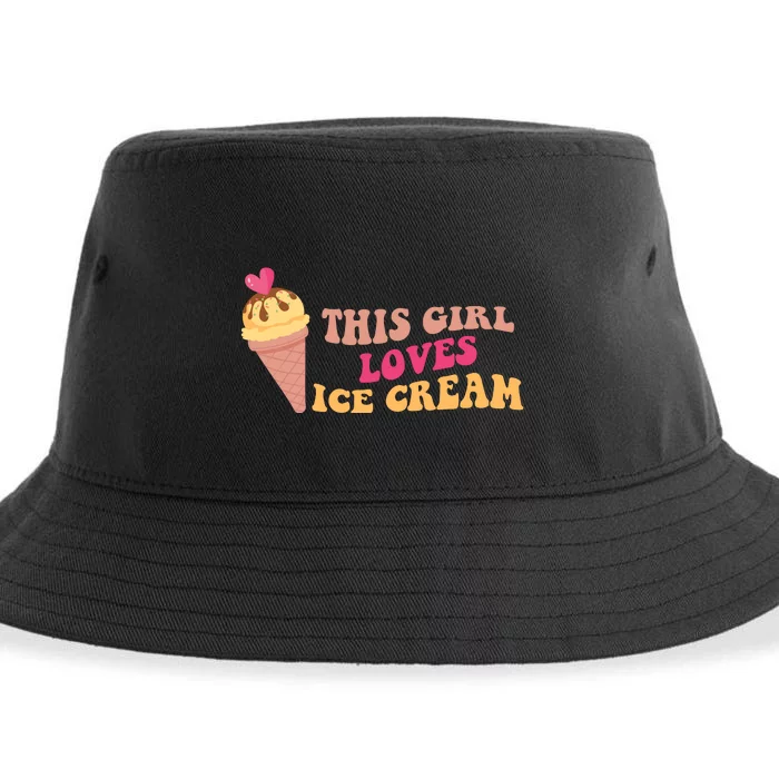 This Girl Loves Ice Cream Cute Gift Sustainable Bucket Hat