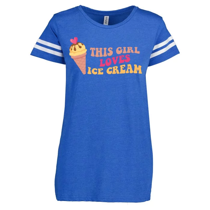 This Girl Loves Ice Cream Cute Gift Enza Ladies Jersey Football T-Shirt