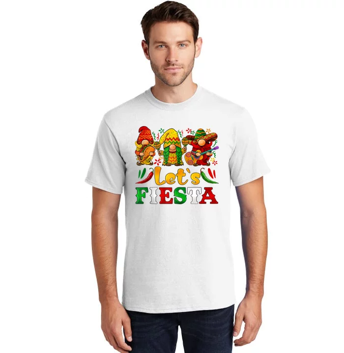 Three Gnomes Let's Fiesta Cinco De Mayo Mexican Tall T-Shirt