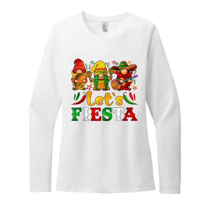 Three Gnomes Let's Fiesta Cinco De Mayo Mexican Womens CVC Long Sleeve Shirt