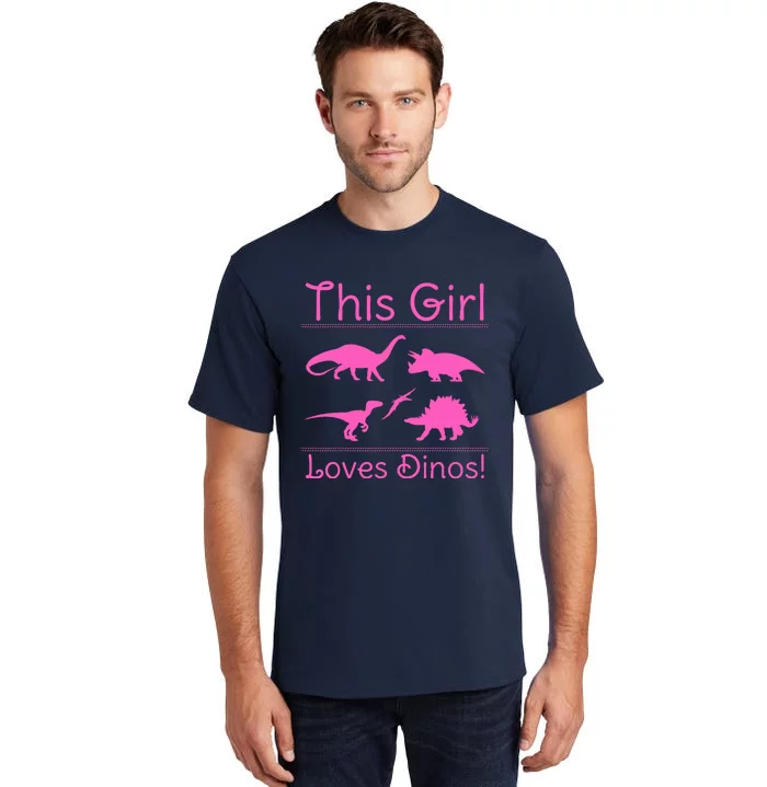 This Girl Loves Dinos - Dinosaur Tall T-Shirt