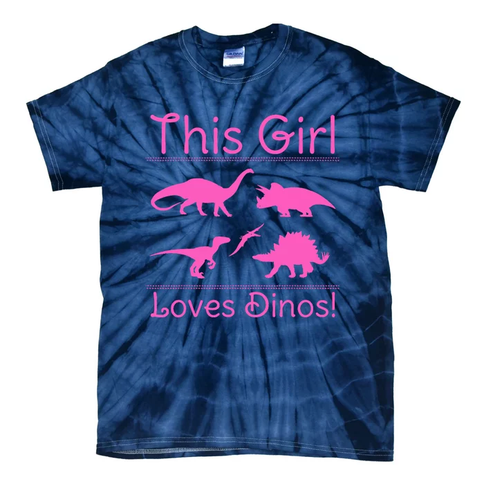 This Girl Loves Dinos - Dinosaur Tie-Dye T-Shirt