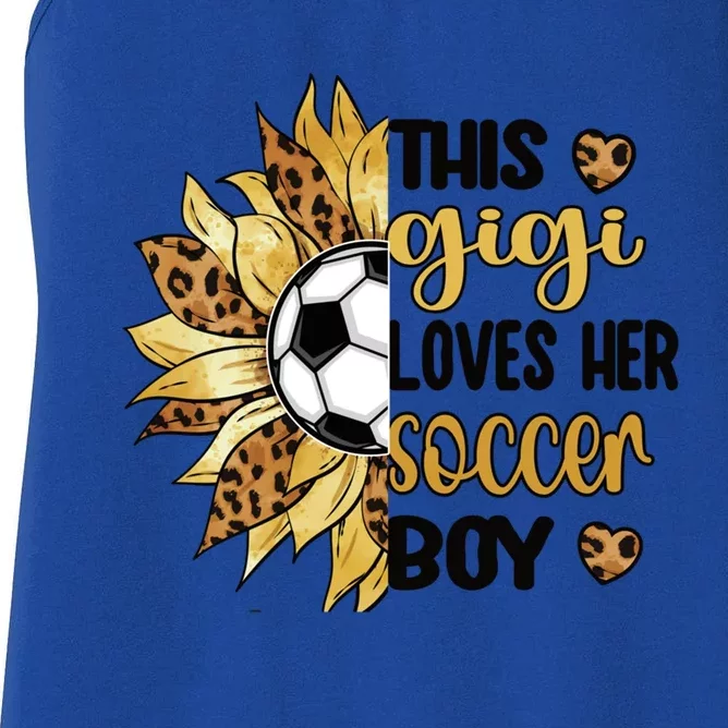 This Gigi Loves Her Soccer Boy Soccer Gigi Grandma Cool Gift Women's Racerback Tank