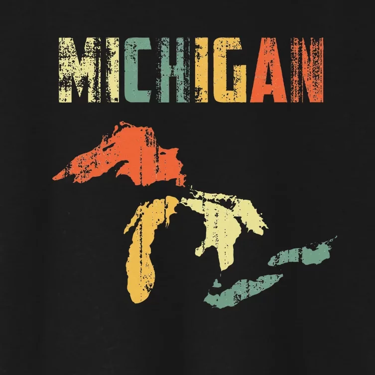 The Great Lakes Largest Water Retro Color Michigan MI Pride Women's Crop Top Tee