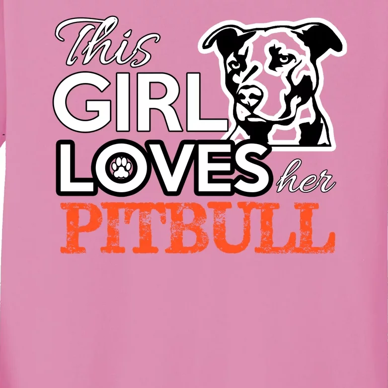 This Girl Love Her Pitbull Kids Long Sleeve Shirt