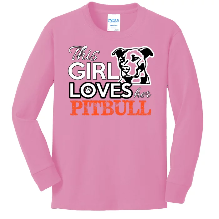 This Girl Love Her Pitbull Kids Long Sleeve Shirt