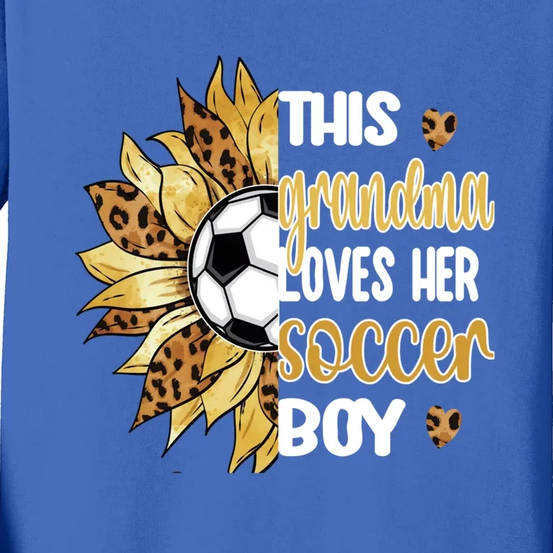 This Grandma Loves Her Soccer Boy Soccer Player Grandmother Gift Kids Long Sleeve Shirt