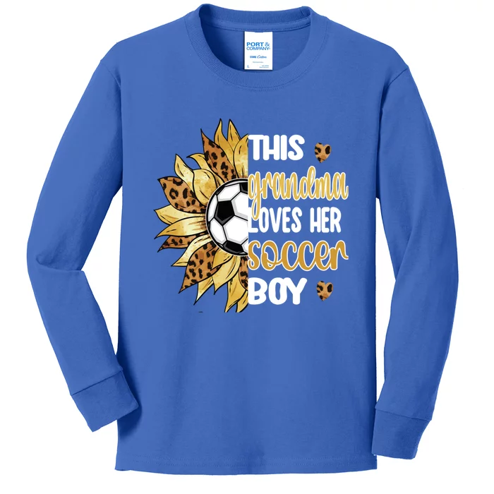 This Grandma Loves Her Soccer Boy Soccer Player Grandmother Gift Kids Long Sleeve Shirt