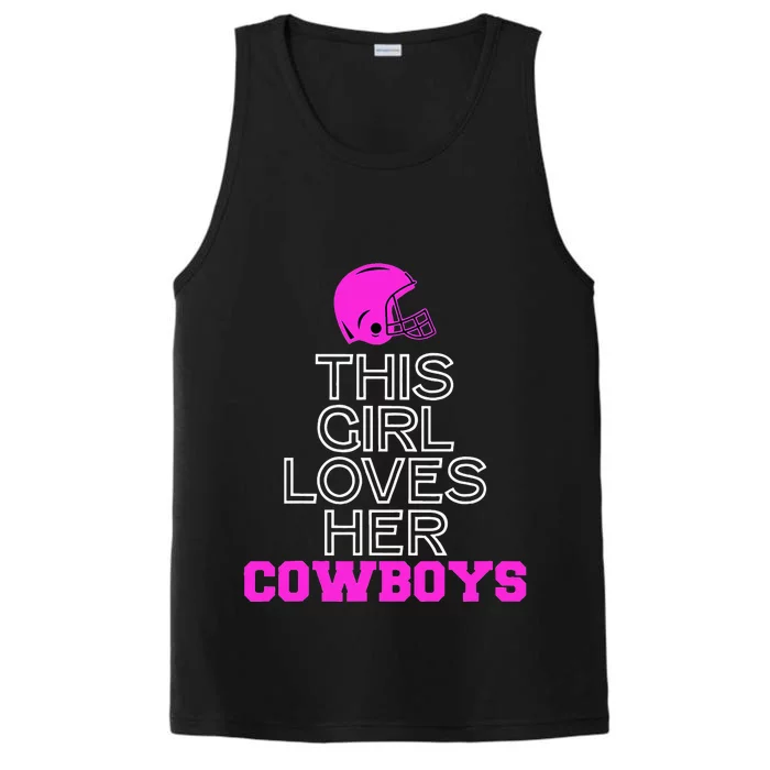 This Girl Loves Her Cowboys Cute Texas Performance Tank