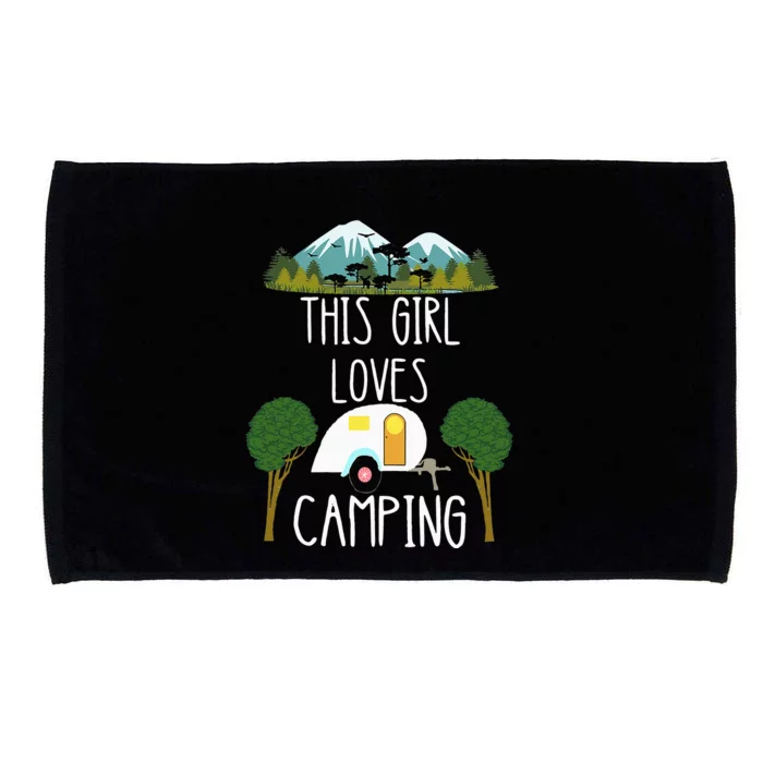 This Girl Loves Camping RV Teardrop Trailer Camper Caravan Microfiber Hand Towel