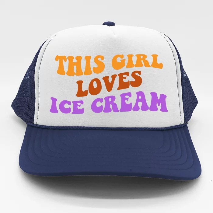 This Girl Loves Ice Cream Retro Cute Trucker Hat