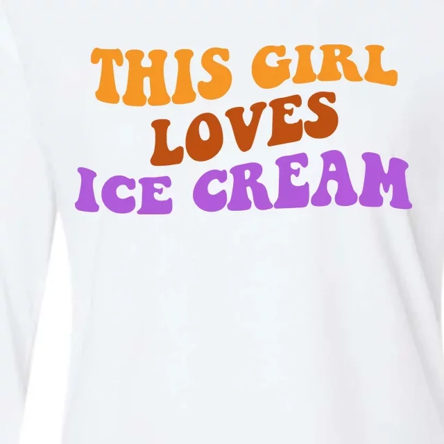 This Girl Loves Ice Cream Retro Cute Womens Cotton Relaxed Long Sleeve T-Shirt