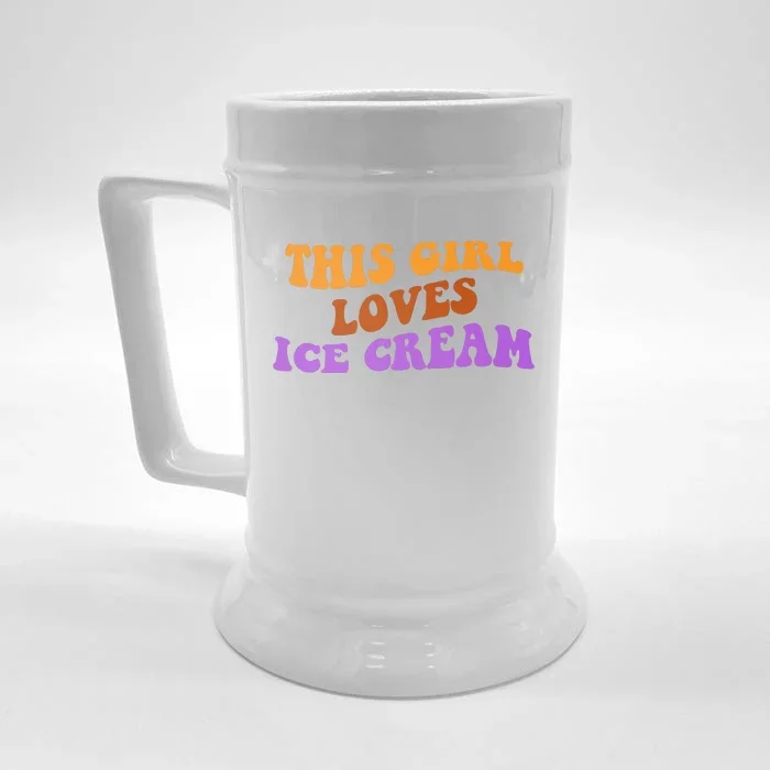 This Girl Loves Ice Cream Retro Cute Front & Back Beer Stein