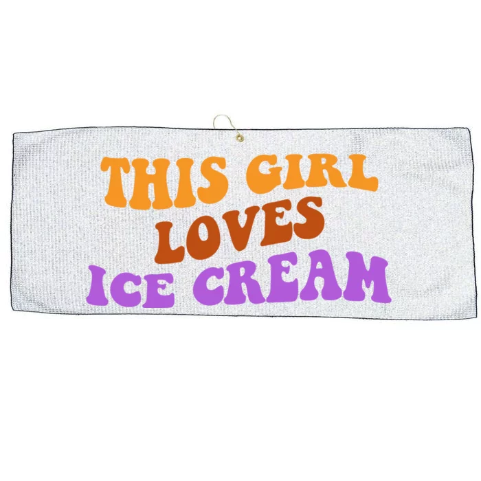 This Girl Loves Ice Cream Retro Cute Large Microfiber Waffle Golf Towel