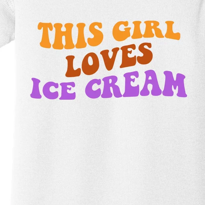 This Girl Loves Ice Cream Retro Cute Baby Bodysuit