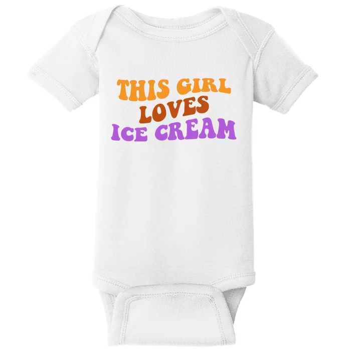 This Girl Loves Ice Cream Retro Cute Baby Bodysuit