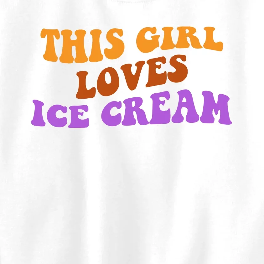 This Girl Loves Ice Cream Retro Cute Kids Sweatshirt