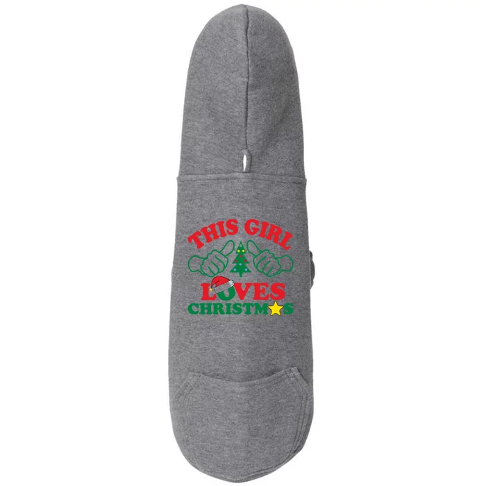 This Girl Love Christmas Doggie 3-End Fleece Hoodie