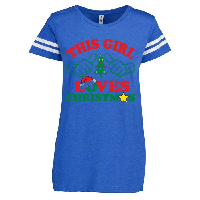 This Girl Love Christmas Enza Ladies Jersey Football T-Shirt